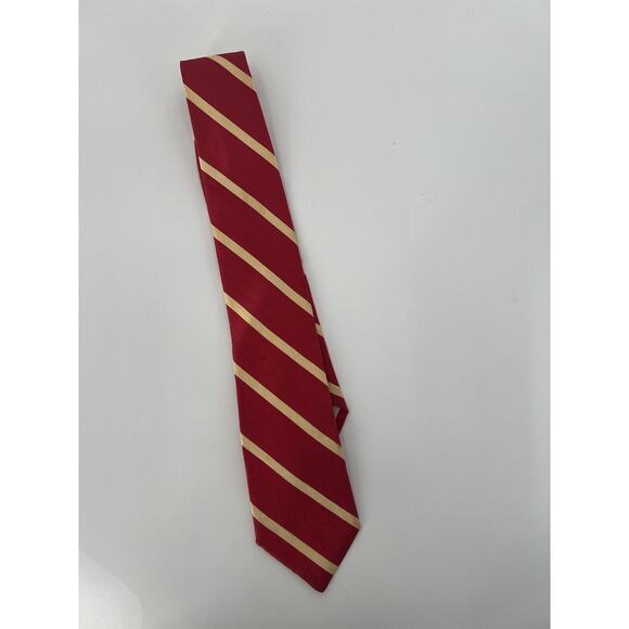 Givenchy Monsieur Vintage Tie Mens Red Yellow Striped Designer Career Formal - Picture 1 of 14